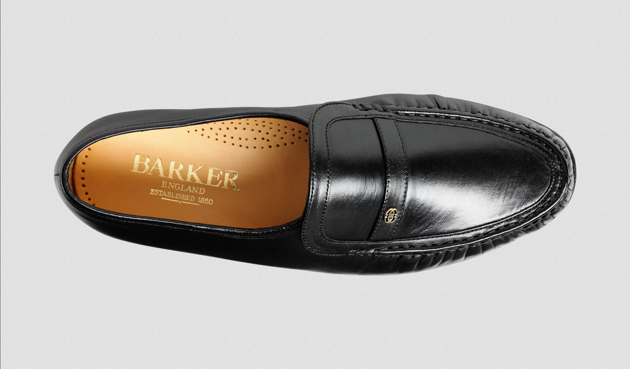 Barker Jefferson Leather Moccasin - Black