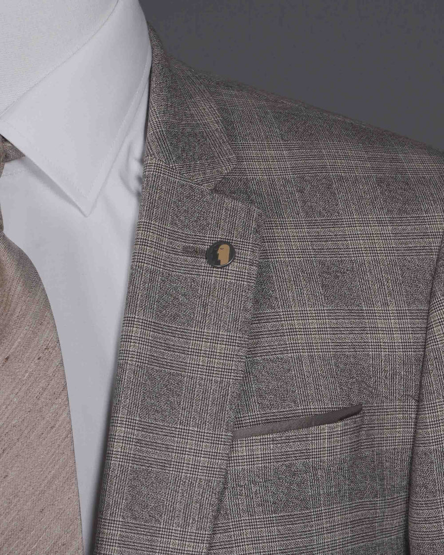 Remus Uomo Laurino 2 Piece Suit - Beige Check (Jacket & Trousers)