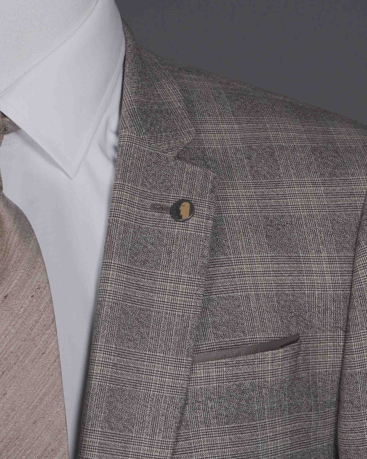Remus Uomo Laurino 2 Piece Suit - Beige Check (Jacket &amp; Trousers)