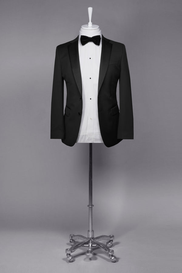 Boss Slim-Fit Virgin-Wool Tuxedo Jacket - Black