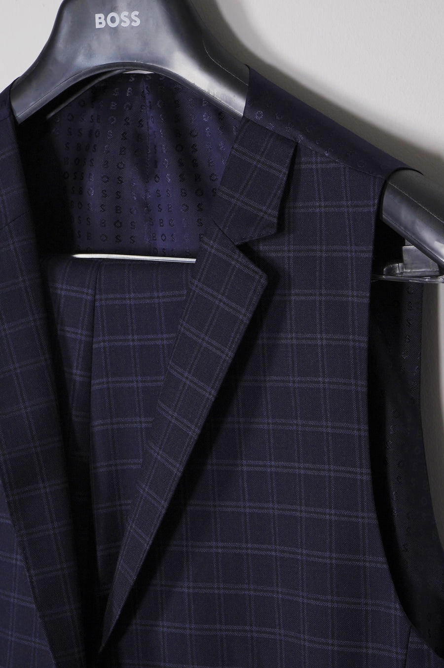 BOSS H-Huge 3-Piece Checked Suit – Blue