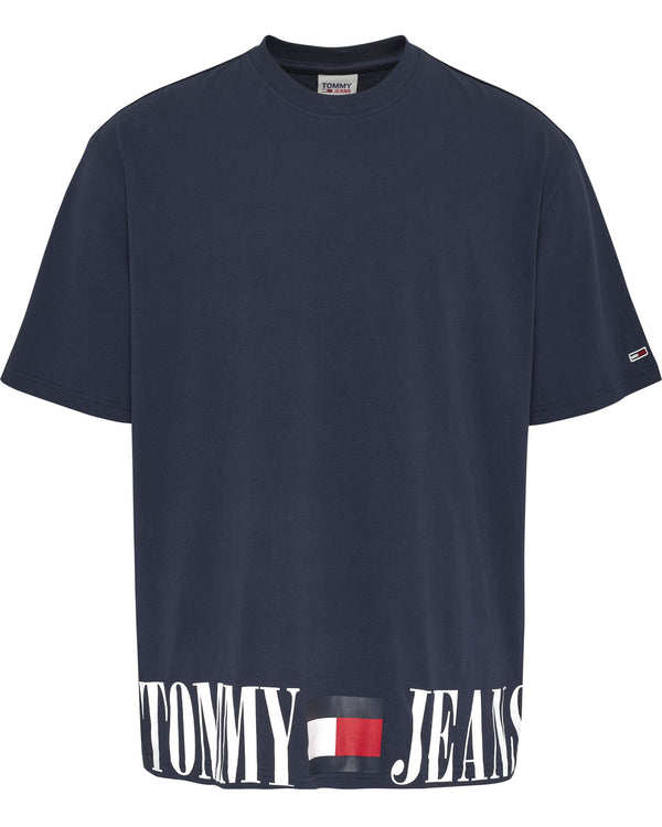 Tommy Jeans Oversized Graphic Print T-Shirt - Navy