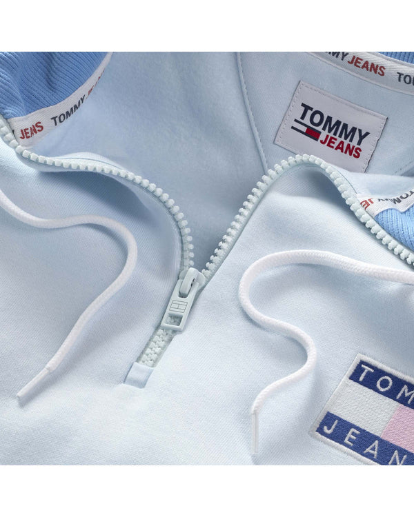 Tommy Jeans Colourblock Half Zip Sweater -  Blue