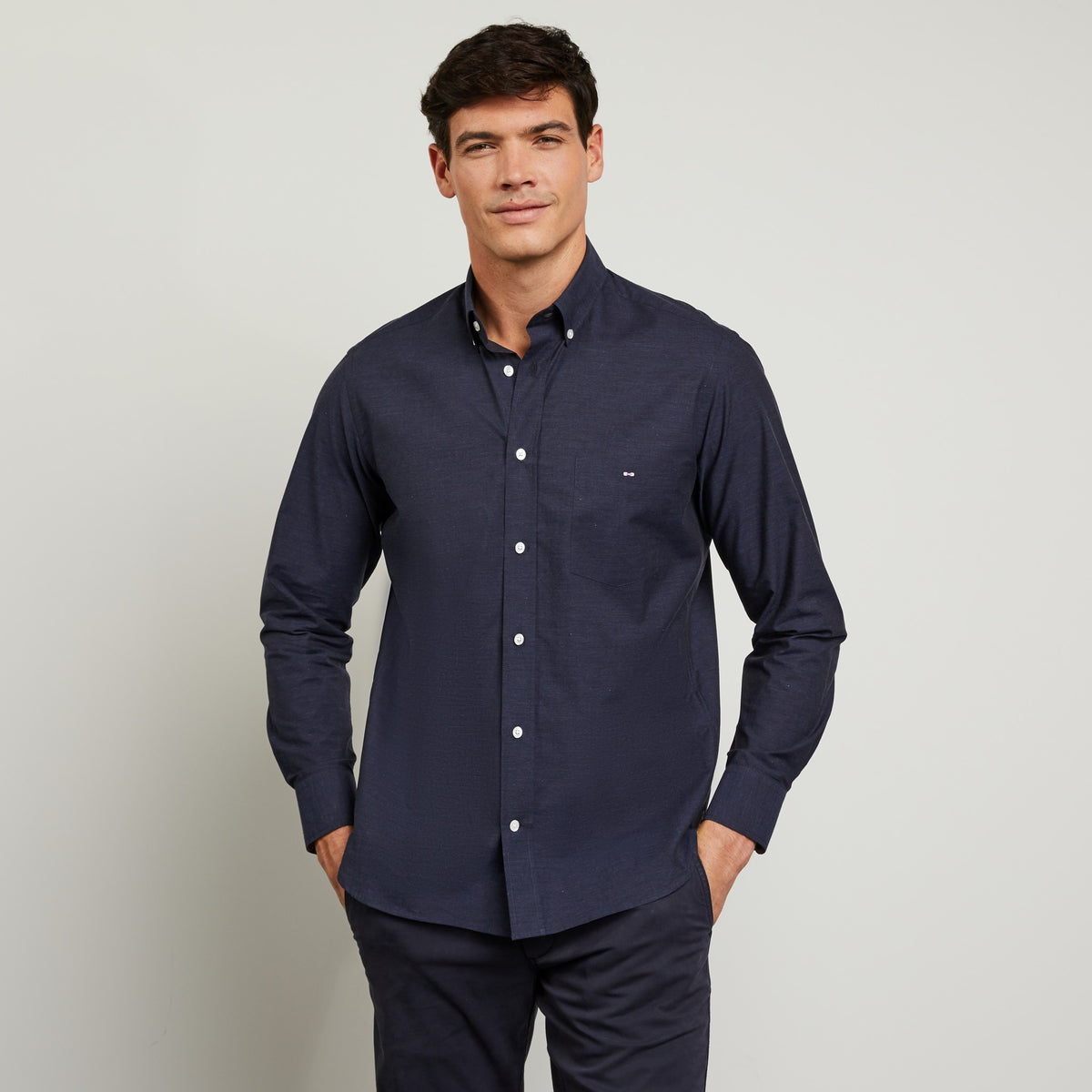 Eden Park Shirt in Zephyr Cotton - Navy