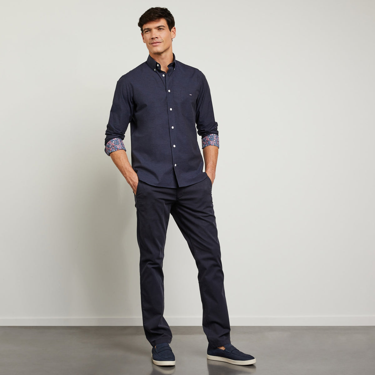 Eden Park Shirt in Zephyr Cotton - Navy