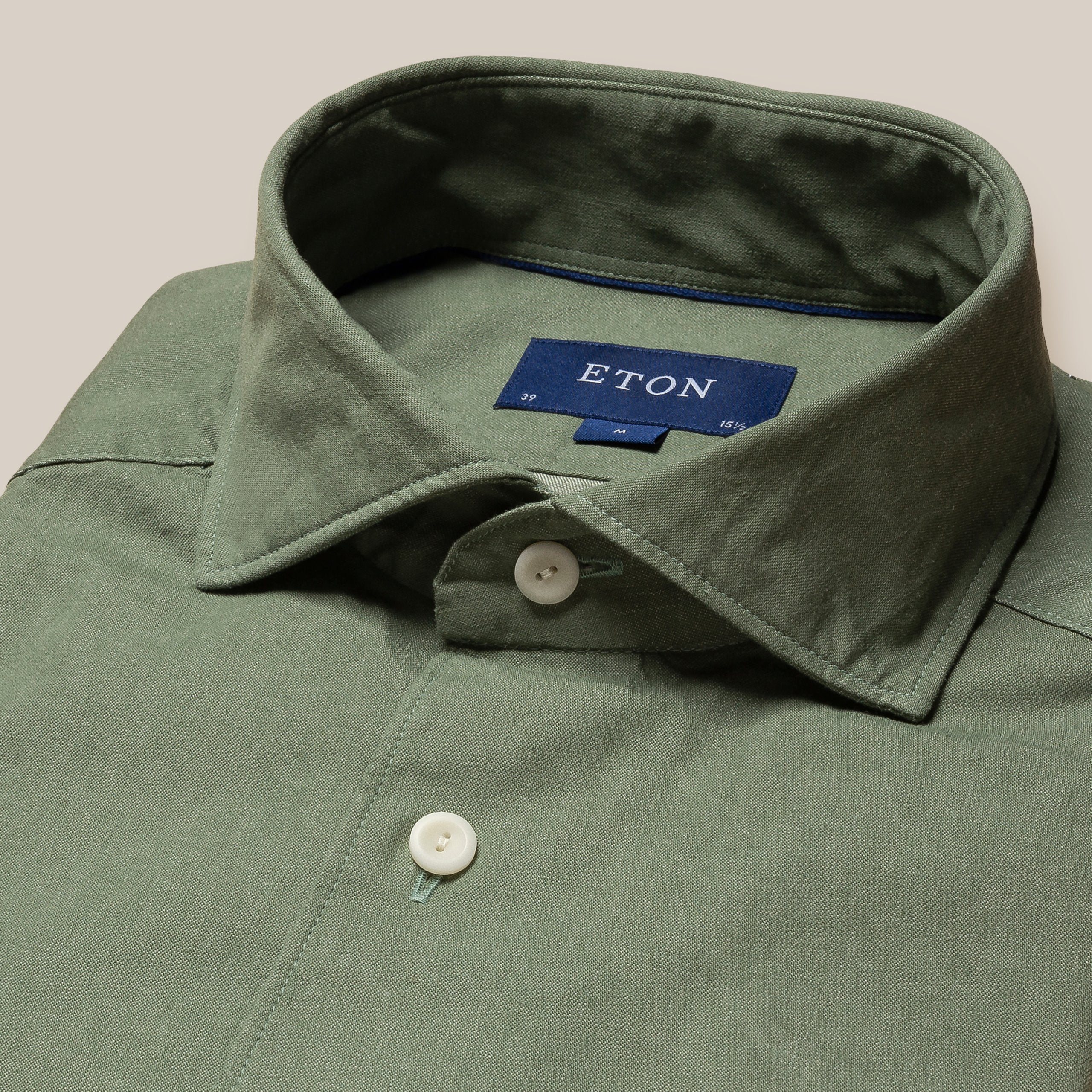 Eton Colored Denim Shirt - Green (Recycled) - Galvin for Men