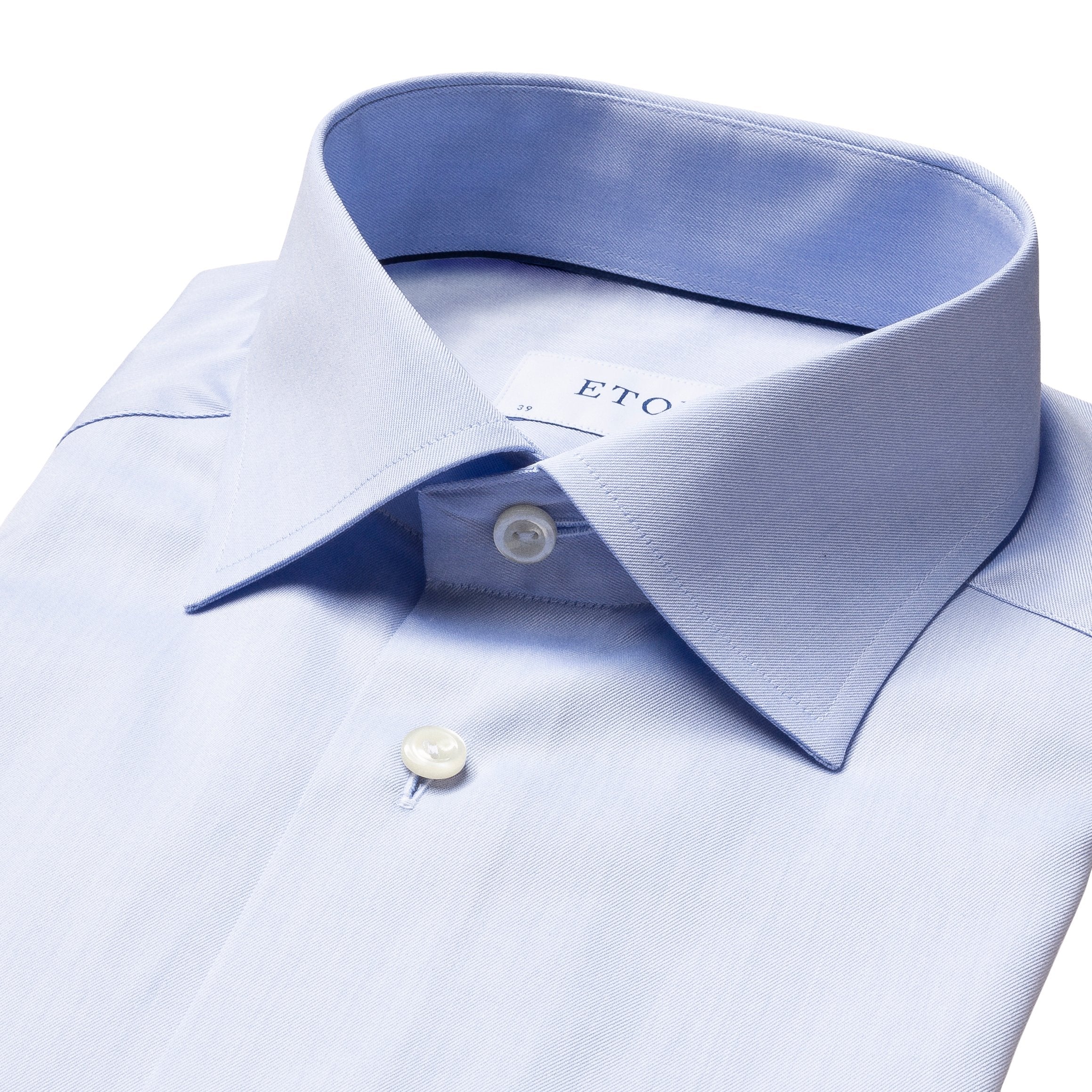 Eton Slim Fit Signature Slim Fit Twill Shirt - Blue - Galvin for Men Eton Slim Fit Signature Slim Fit Twill Shirt - Blue - Galvin for Men