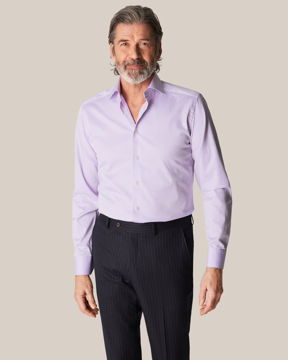 Eton Slim Fit Signature Twill Shirt - Purple