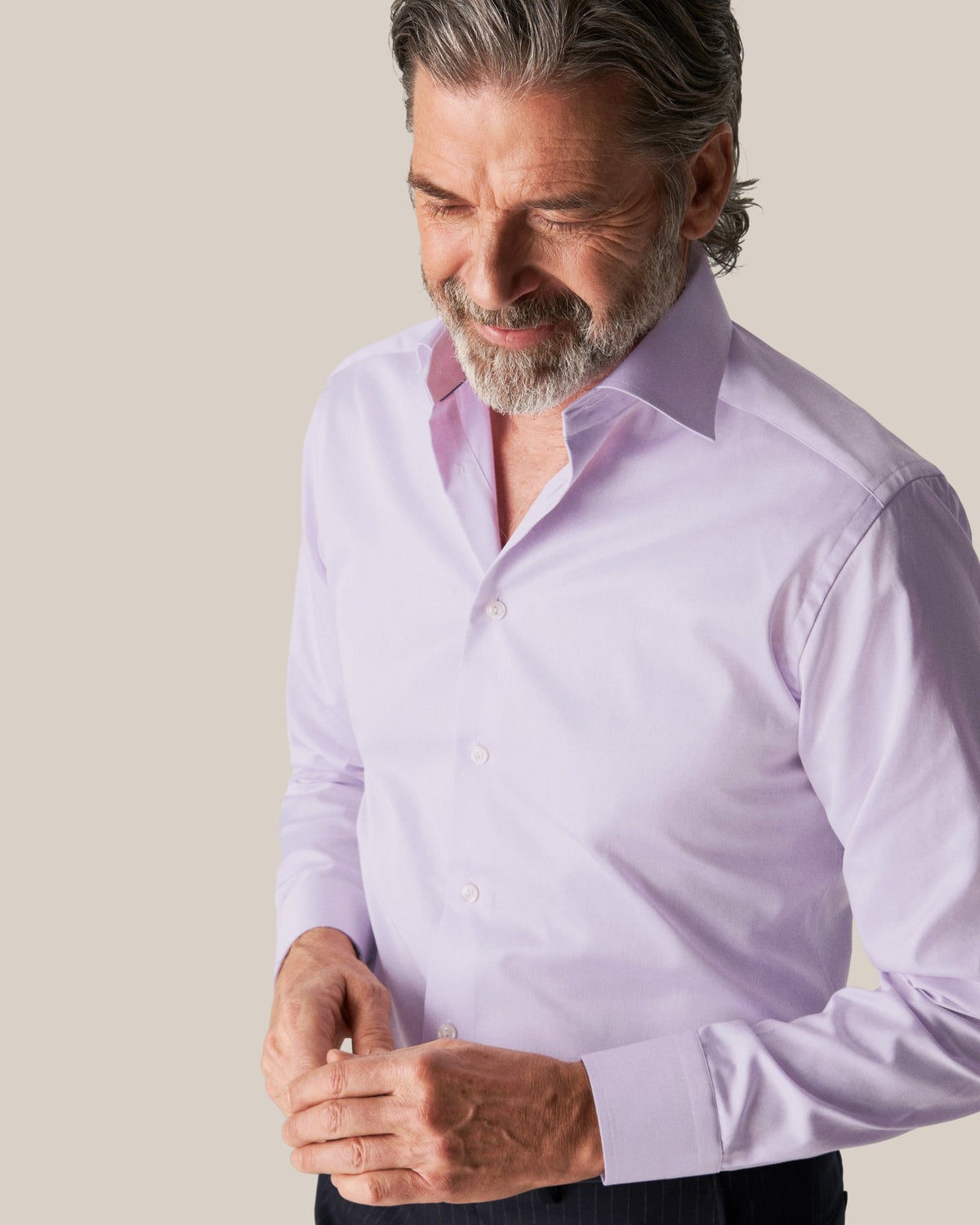 Eton Slim Fit Signature Twill Shirt - Purple