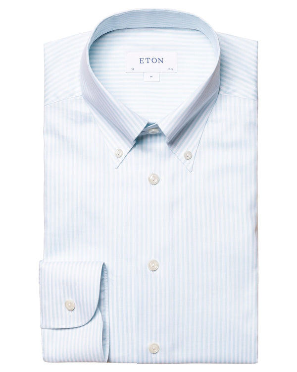 Eton Bengal Striped Oxford Shirt - Blue (Organic)