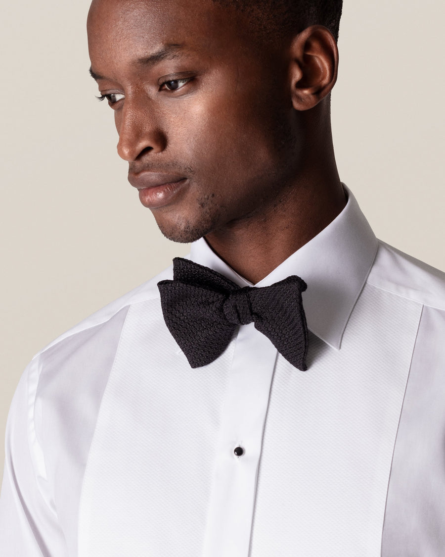 Eton Piqué Slim Fit Tuxedo Shirt – White