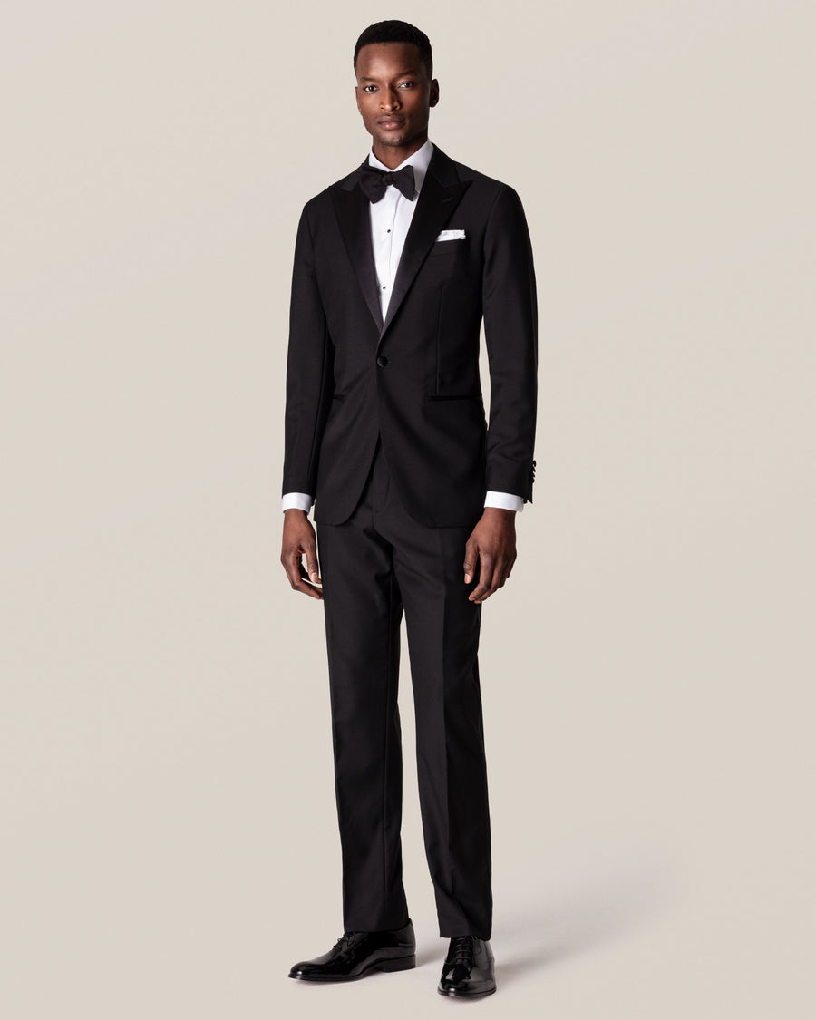 Eton Piqué Slim Fit Tuxedo Shirt – White