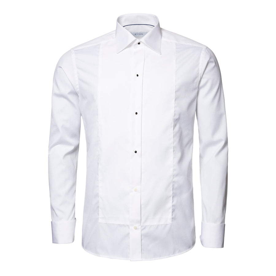 Eton Piqué Slim Fit Tuxedo Shirt – White
