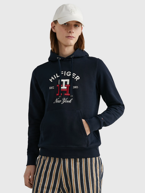 Tommy Hilfiger TH Monogram Embroidery Hoody - Navy