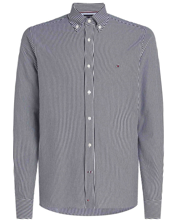 Tommy Hilfiger 1985 Collection Pinstripe Slim Fit Shirt - Blue (Organic)