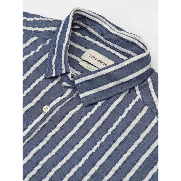 Oliver Spencer Clerkenwell Tab Shirt - Navy (Organic)