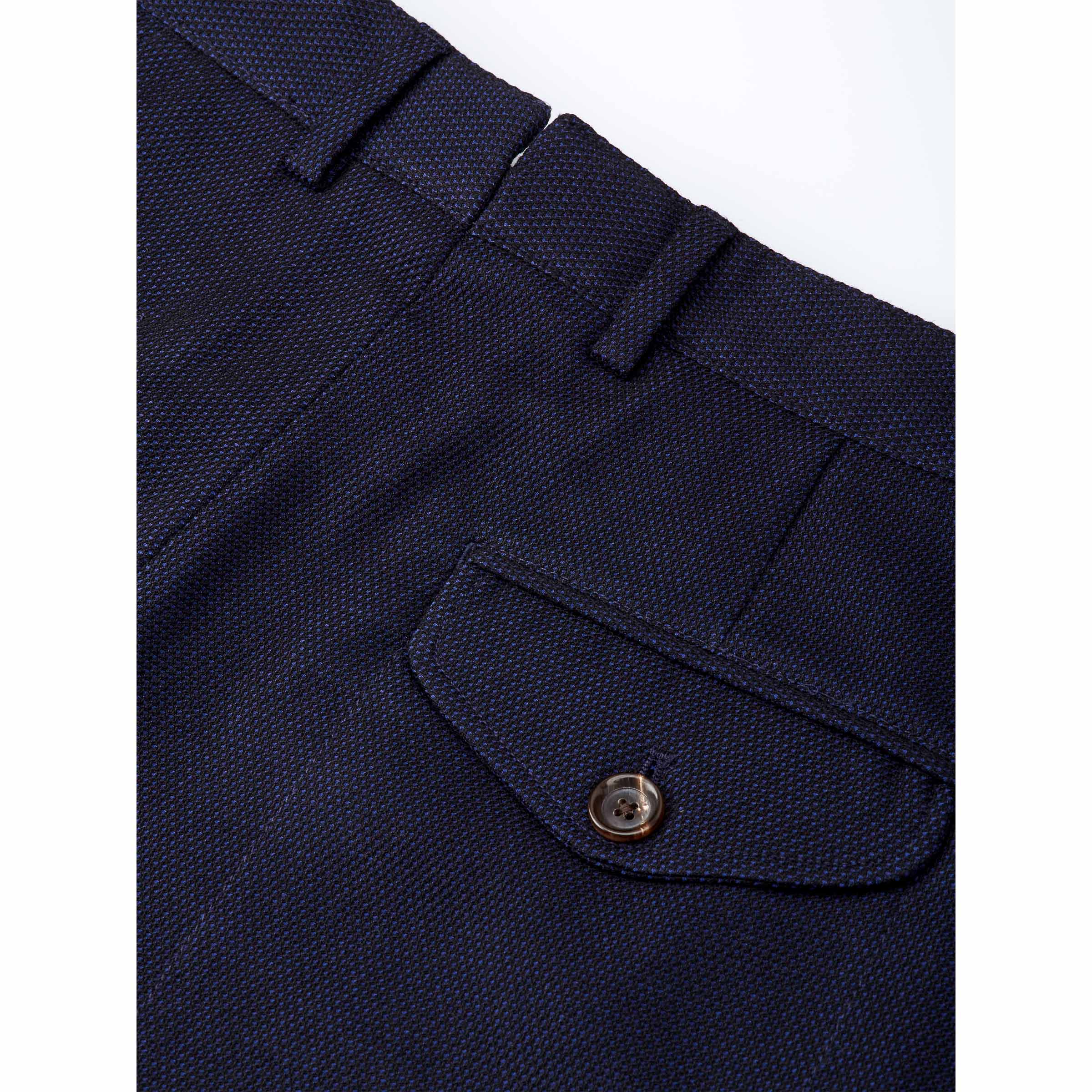Original 1920s British Black Barathea Wool Fishtail Back Trousers