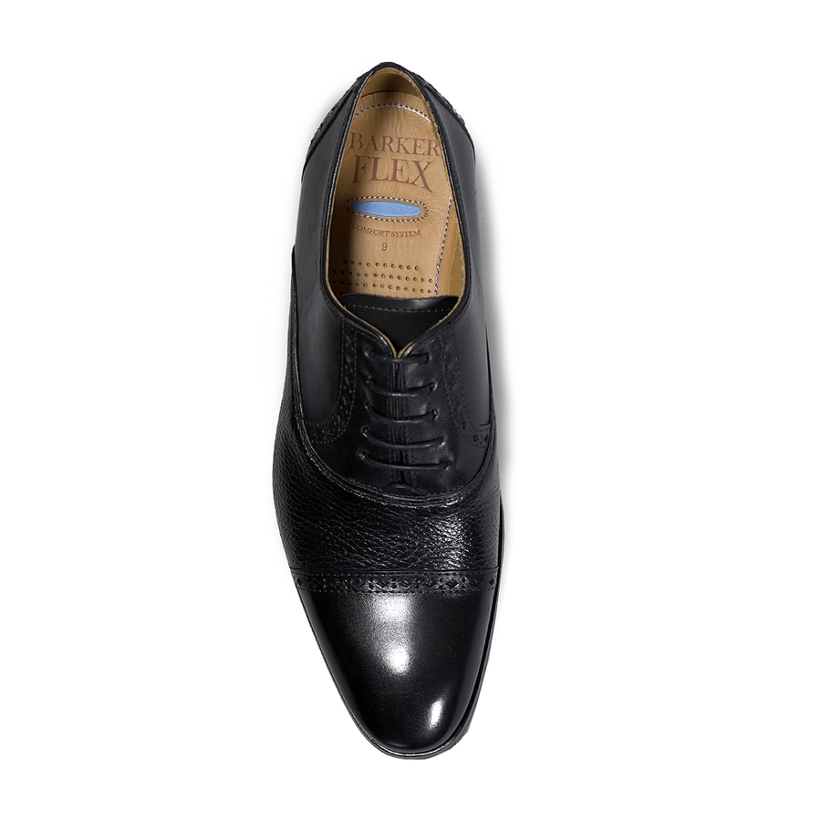 Barker Ramsgate Toe-Cap Oxford Shoe - Black