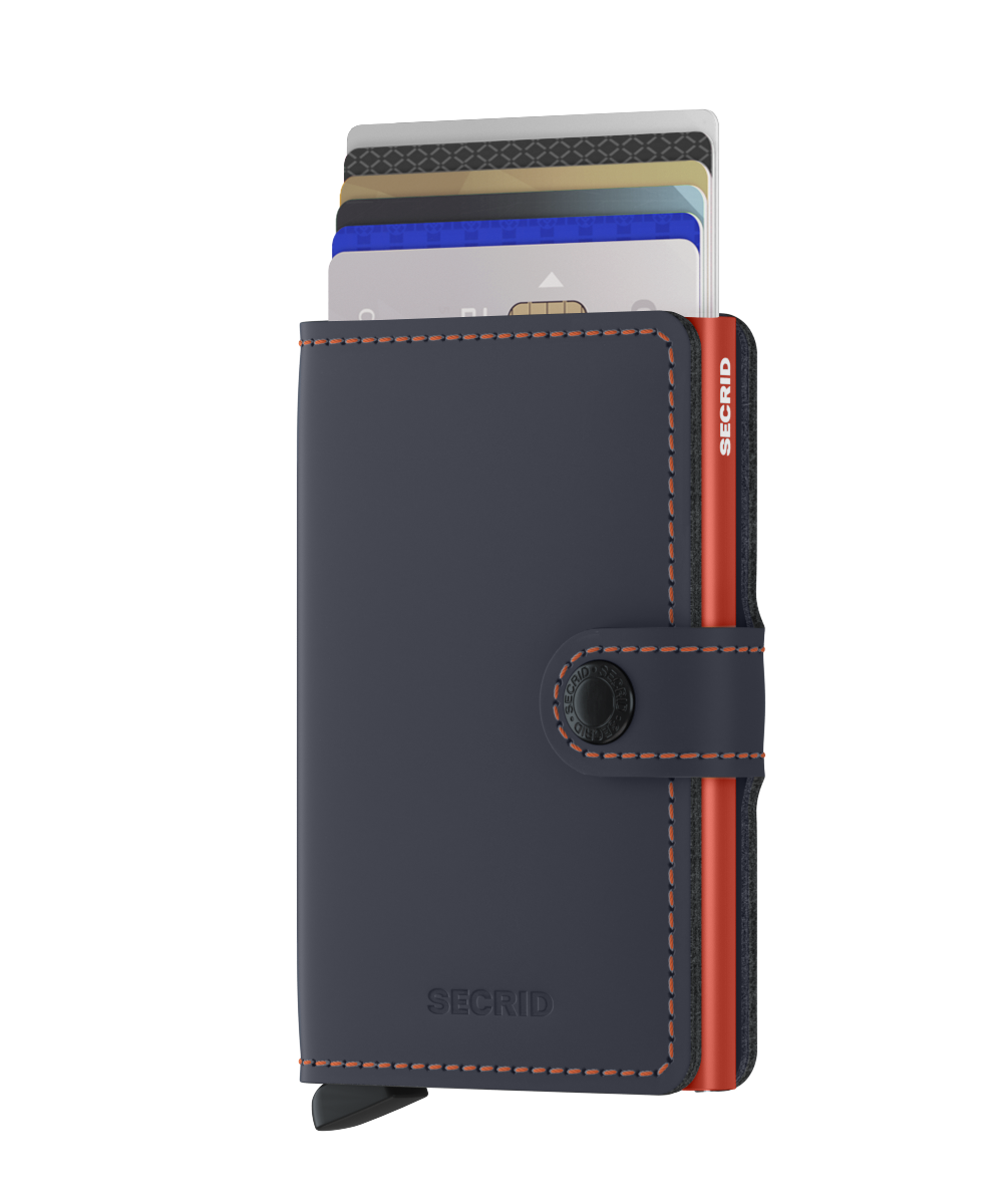 Secrid BV Miniwallet - Matte Nightblue &amp; Orange