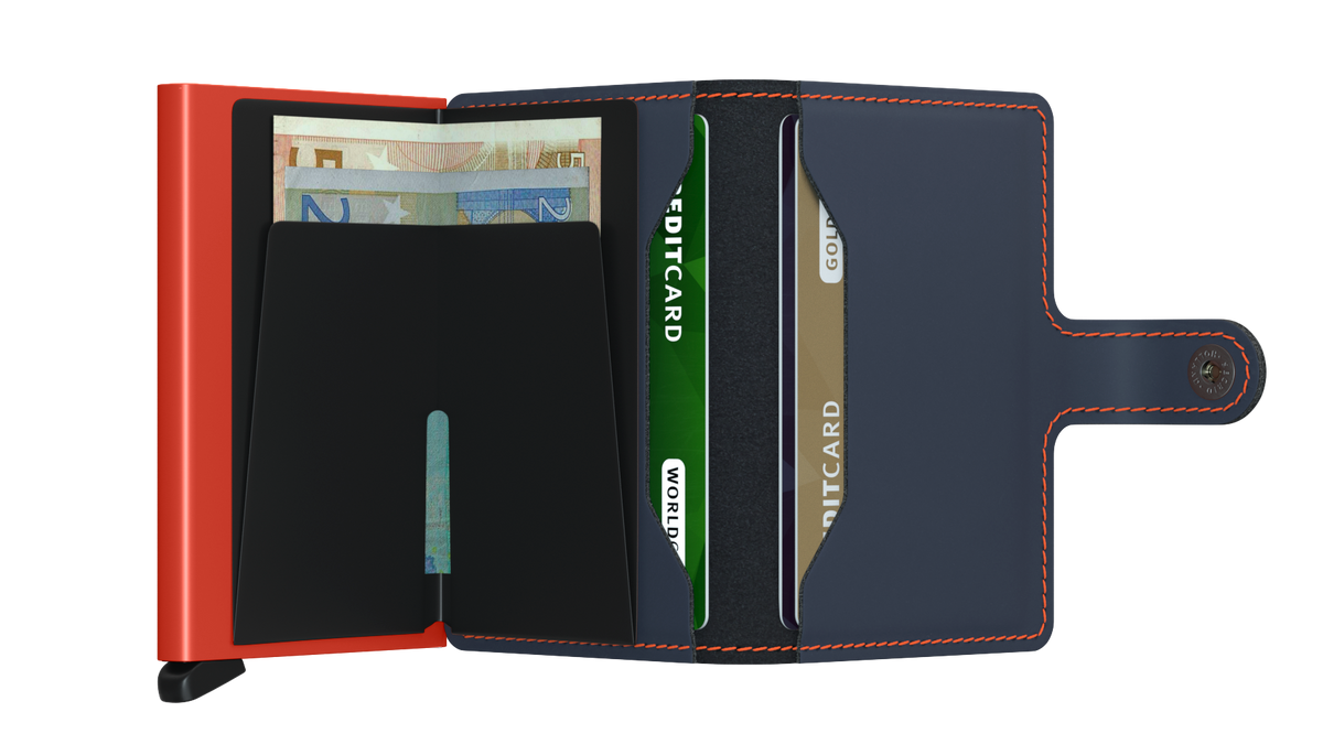 Secrid BV Miniwallet - Matte Nightblue &amp; Orange