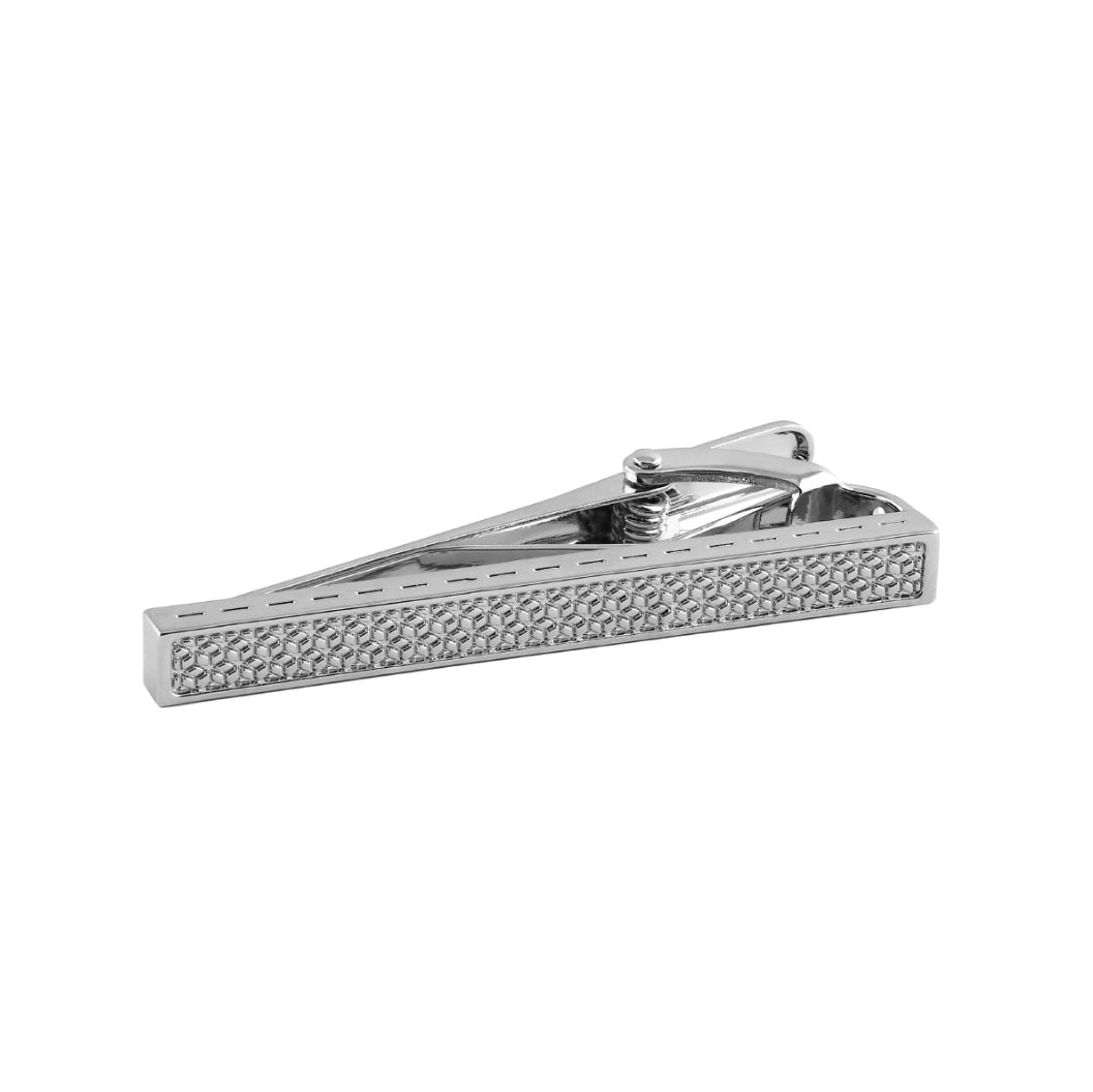 Thompson of London Cube Design Tiebar - Silver