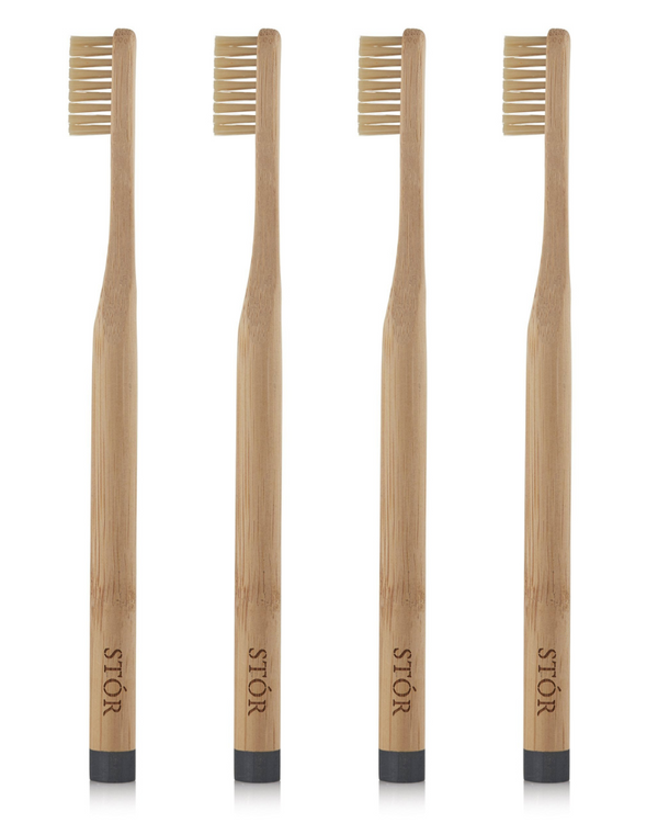 STÓR - 4-Pack Bamboo Toothbrush