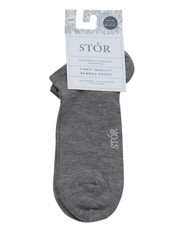 STÓR 2-Pack Ankle Socks - Grey