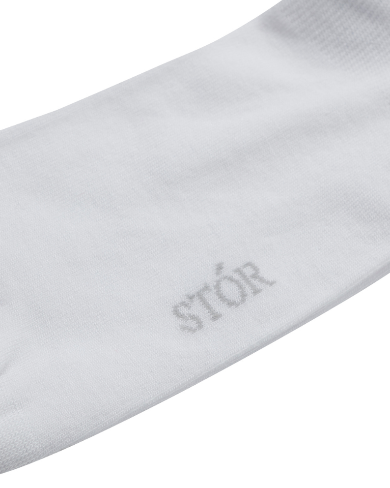 STÓR Bamboo Ankle Socks 2-Pack - White