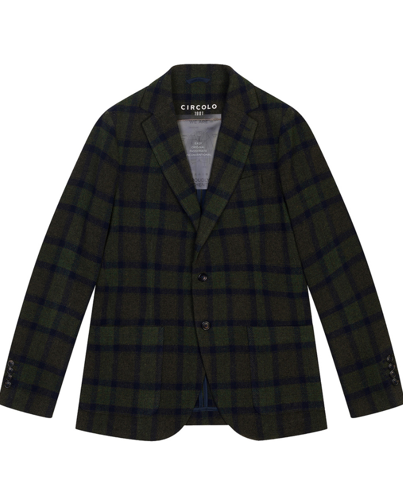 Circolo 1901 Over Check Blazer Green Galvin for Men