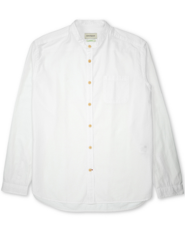 Oliver Spencer Grandad Shirt - White (Organic)