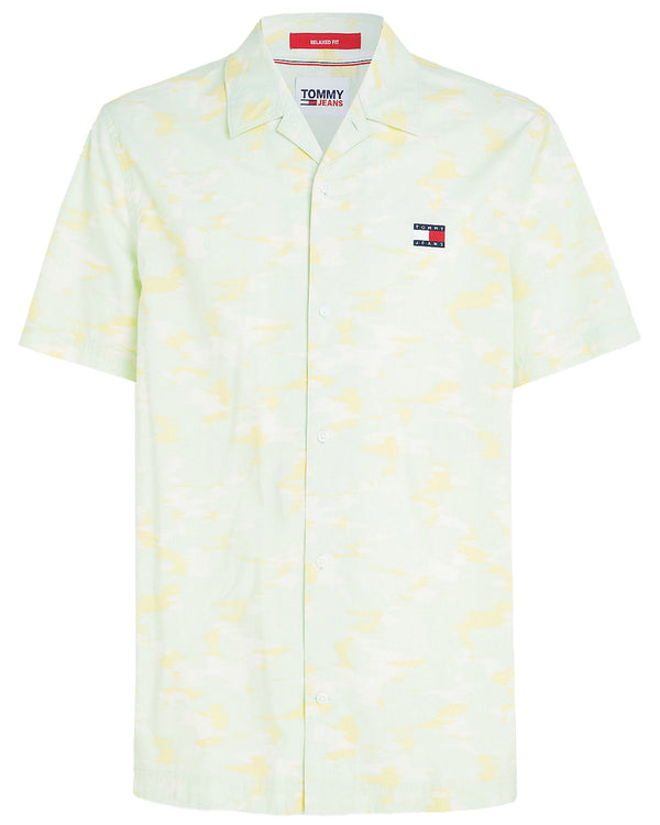 Tommy Jeans Pastel Camo Relaxed Fit Short Sleeve Shirt - Green (Organic)