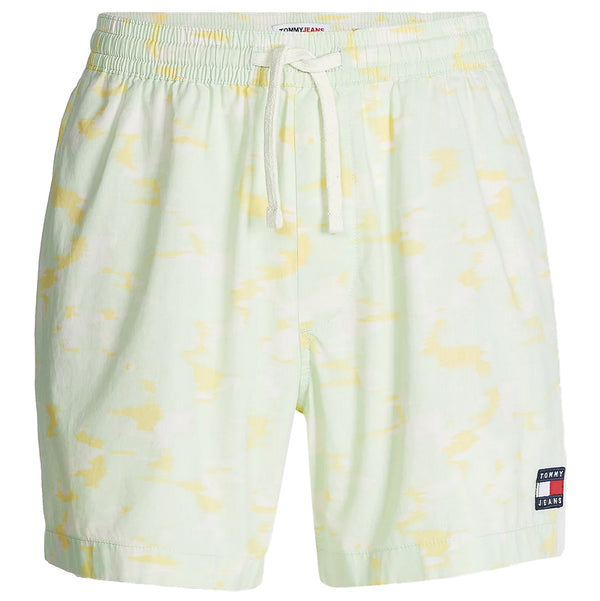 Tommy Jeans Pastel Camo Poplin Beach Shorts - Yellow (Organic)