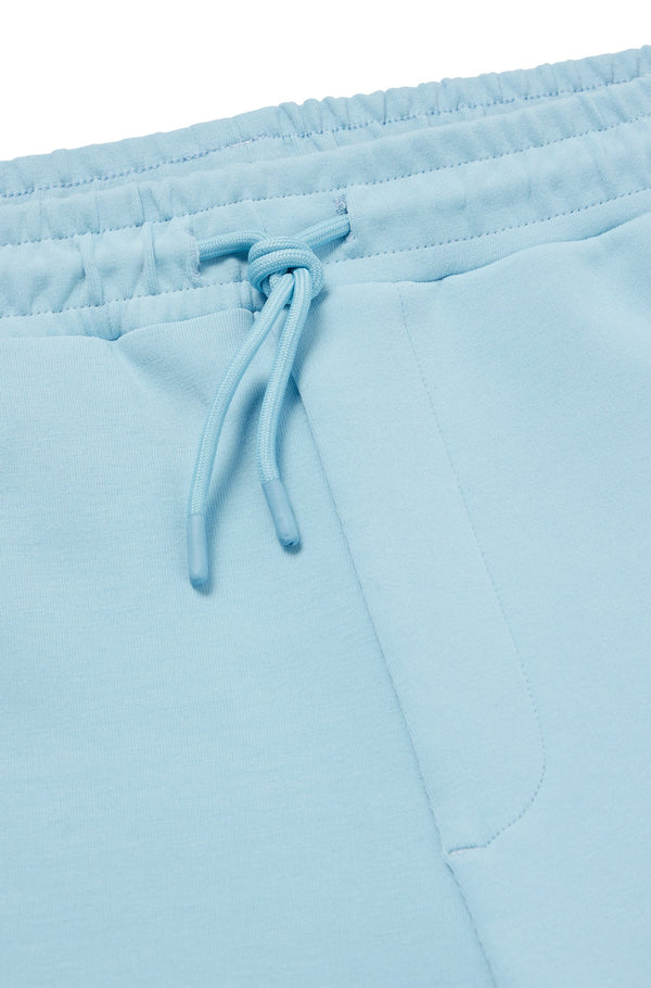 Boss Cotton-Blend Shorts with Circular Logo Branding - Blue