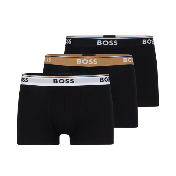 Boss Three-Pack Stretch-Cotton Trunks - Black