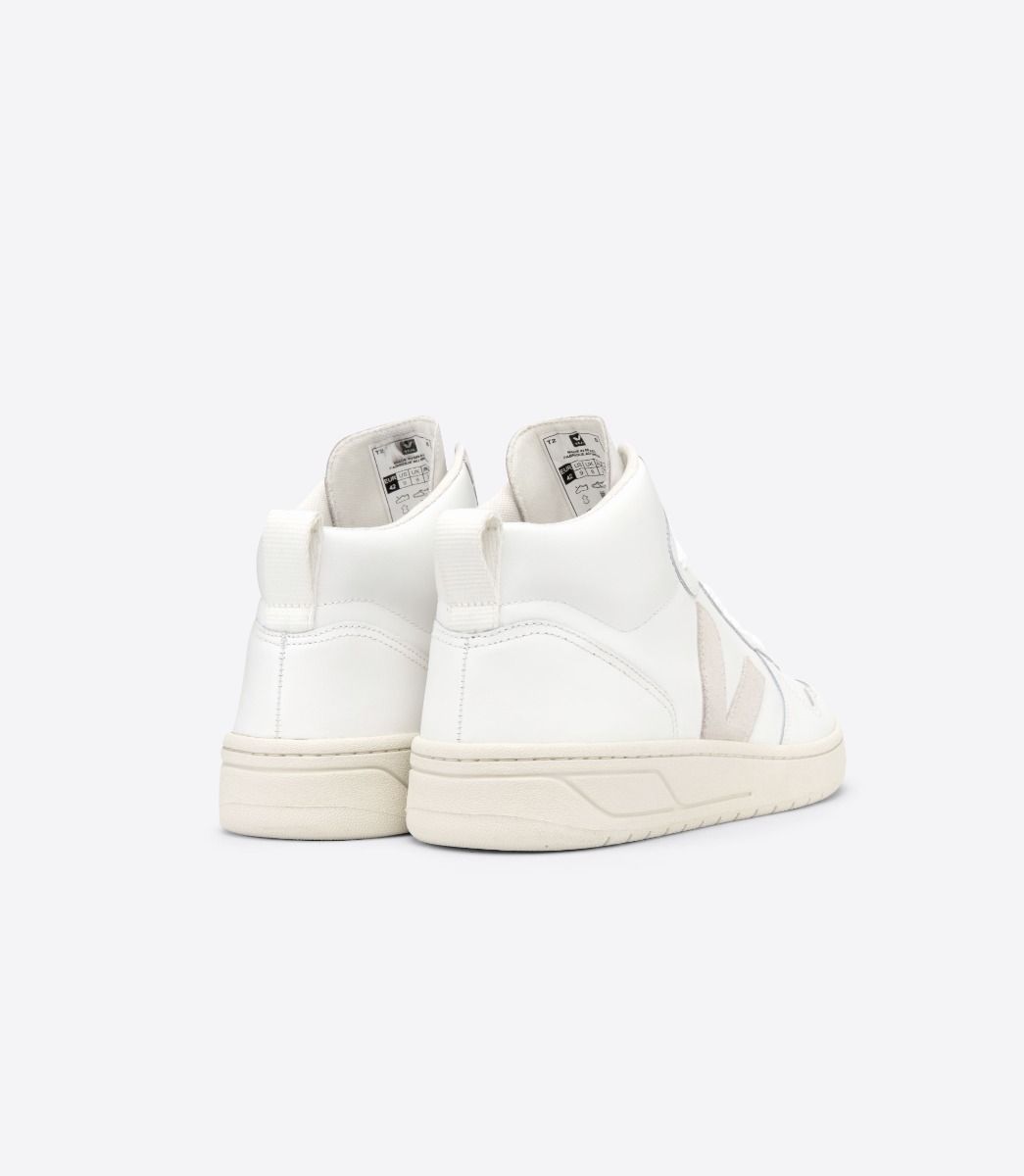 Veja V-15 Leather - White / Natural (MAN + WOMAN)